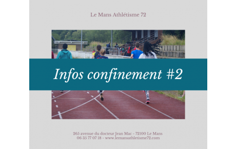 Infos club, confinement #2